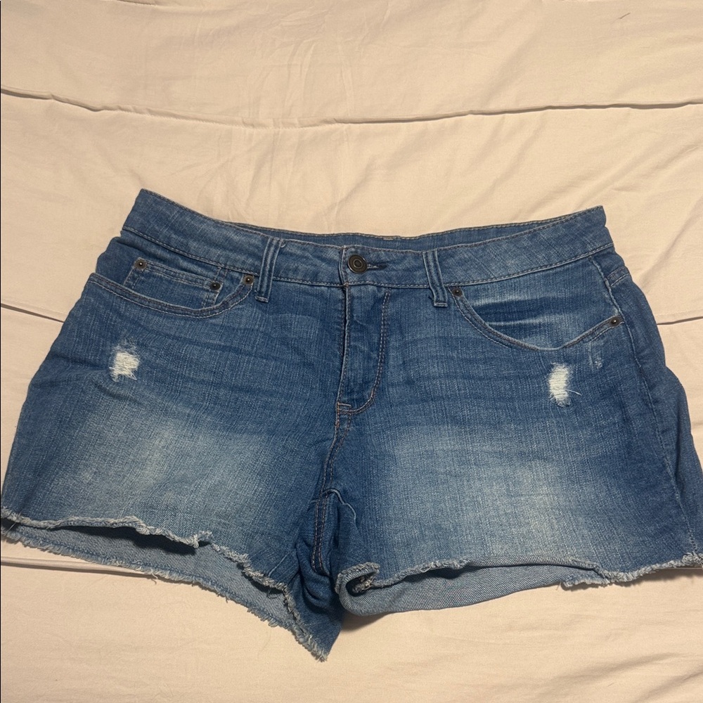 Time and Tru Women's Distressed Blue Jean Shorts